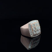 SOLID GOLD NATURAL VVS DIAMOND SQUARE RING